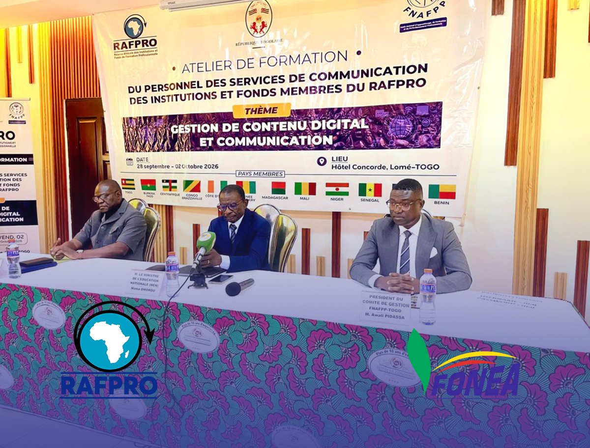 Formation RAFPRO Lomé 2026 : Gestion de contenu digital et la communication.